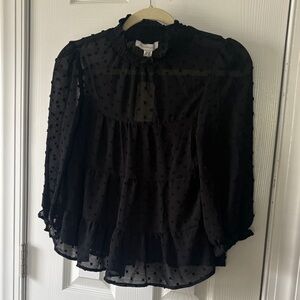 Elegant Black Sheer Women's Top